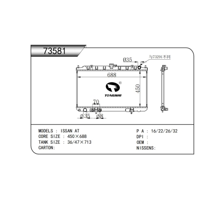 适用于  ISSAN AT   散热器