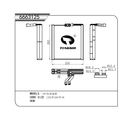 适用于 18-比亚迪唐   蒸发器